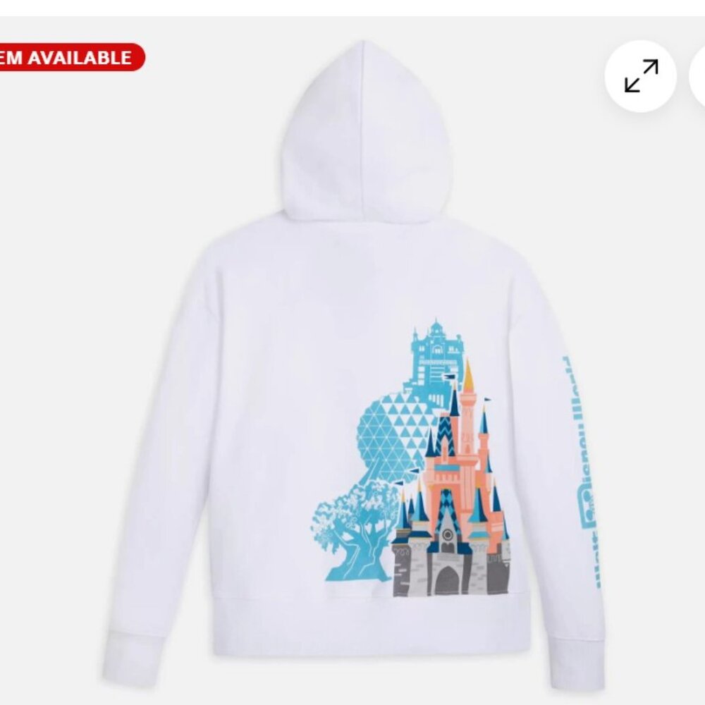 Disneyland Zippered Hoodie Cinderella's Castle, EUC! Size Large.
